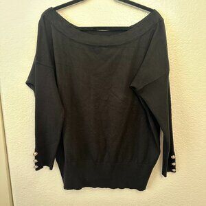 City Chic Sweater Jumper Intrigue Black with Pearl Buttons - 18/2X - Like New!